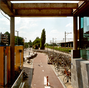 Bike racks at the train station