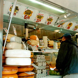 Cheese stall at the market