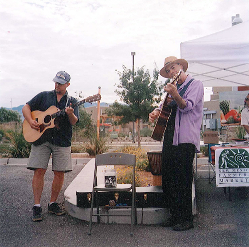 Dave and John playing at ABQ Uptown Growers' Market