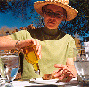 Katherine with the olive oil