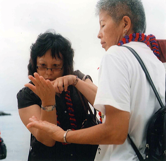 Christine Goias and Jane Yanabu on Taketomi island