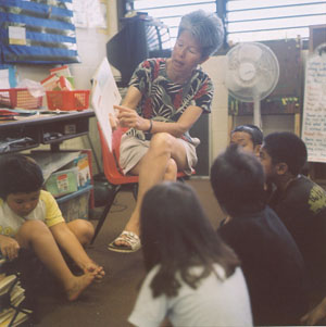 Jane Yanabu, teaching her first graders
