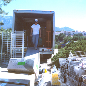 Tim loading the moving van