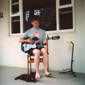 John jamming on the patio