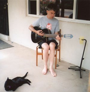 John jamming on the patio