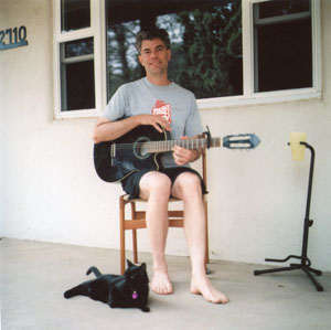 John jamming on the patio