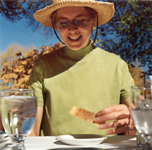 Katherine with bread