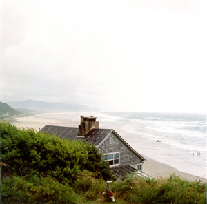 The wedding site overlooked the beach