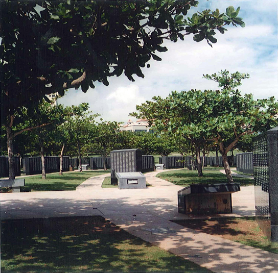 There are many markers at the Peace Museum