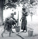 Millet, corn, beans, peanuts -- there was always something that needed pounding